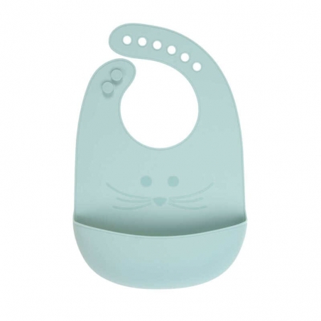 Bavoir silicone Little Chums Souris Lässig – Bleu