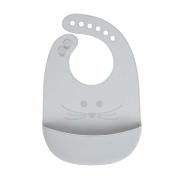 Bavoir silicone Little Chums Souris Lässig – gris