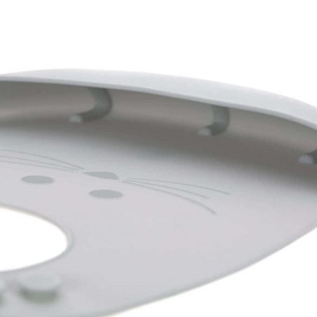 Bavoir silicone Little Chums Souris Lässig – Gris : avec récupérateur profond