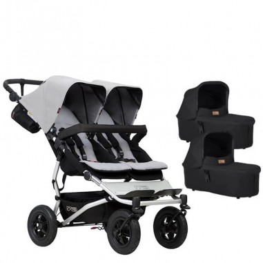 Pack Poussette Double Duet V3.2 Silver + 2 Nacelles Carrycot Plus Mountain Buggy - 2