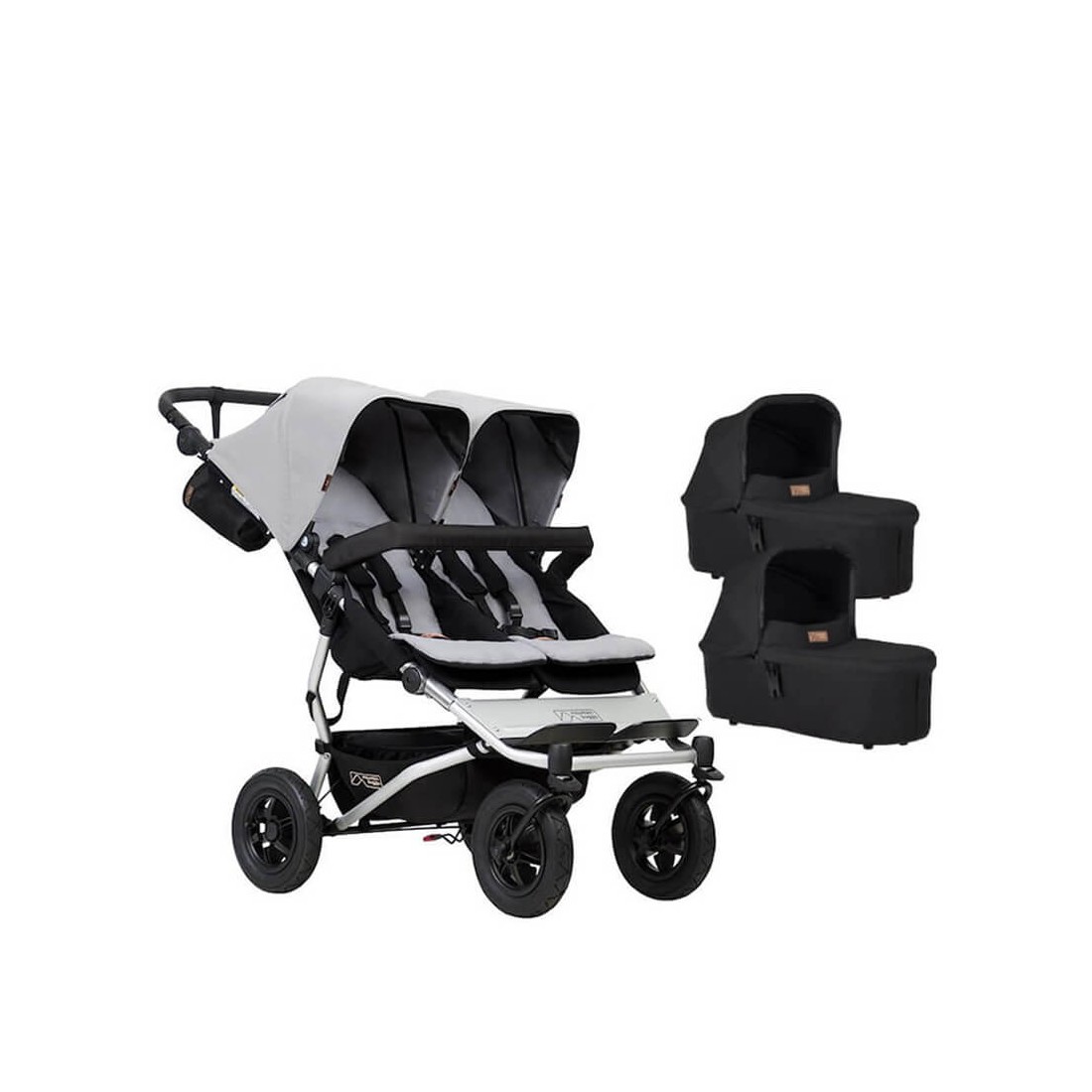 Pack Poussette Double Duet V3 Grid+ 2 Nacelles Cocoon Mountain Buggy