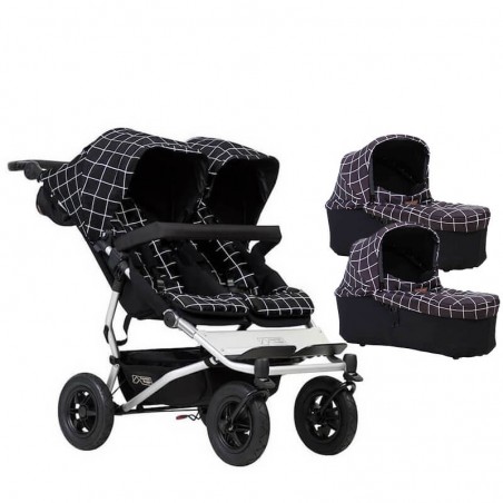 Pack Poussette Duet V3.2 Grid + 2 Nacelles Carrycot Plus Grid Mountain Buggy Mountain Buggy - 1