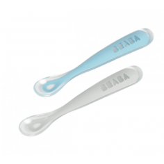 Lot de 2 cuillères 1er âge silicone Béaba - grey/ blue 2