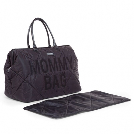 Mommy Bag Childhome Noir - avec matelas à langer assorti