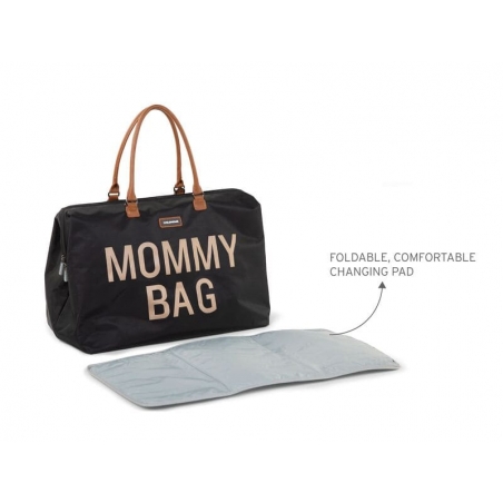 Mommy Bag Childhome Noir et Or - avec matelas à langer assorti