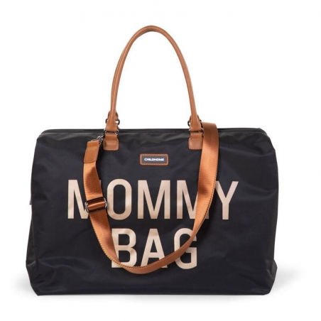Mommy Bag Childhome Noir & or - avec poignées et bandoulière