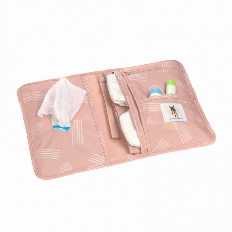 Trousse de Toilette Vanity Nomade pour Bébé Soft Stripes Rose Lässig