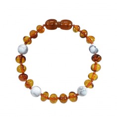 Bracelet bébé ambre/howlite...