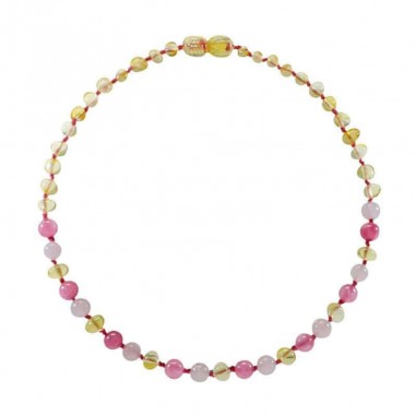 Collier bébé ambre lemon/quartz...