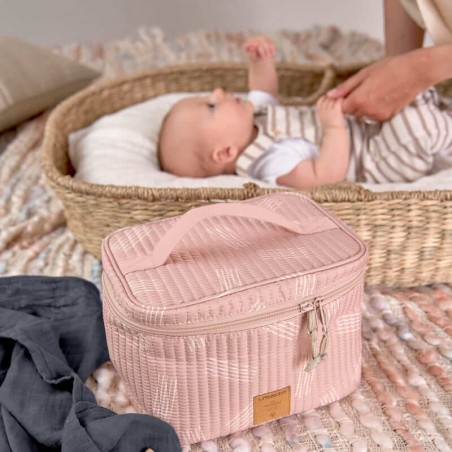 Trousse de Toilette Vanity Nomade pour Bébé Soft Stripes Rose Lässig