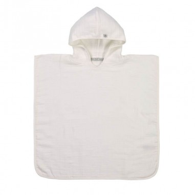 Poncho de Bain en Mousseline Blanc...