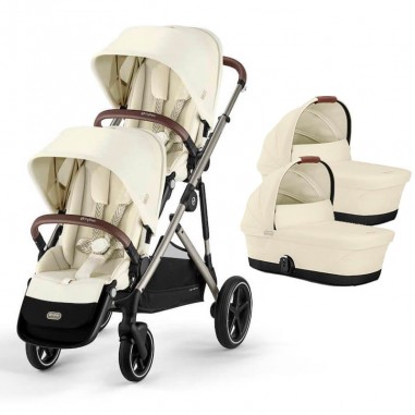 Pack Poussette Gazelle S 2023 2 Nacelles Seashell Beige Cybex