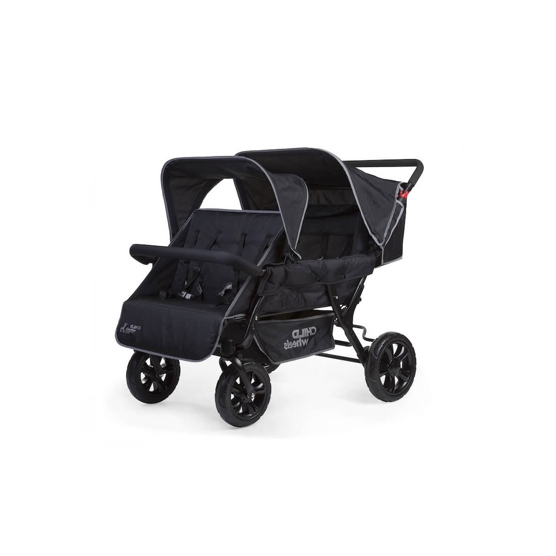 Poussette quadruple CHILDHOME Noir CWTB2 - Pour 4 enfants - Avec habillage  pluie - 4 roues - Cdiscount Puériculture & Eveil bébé