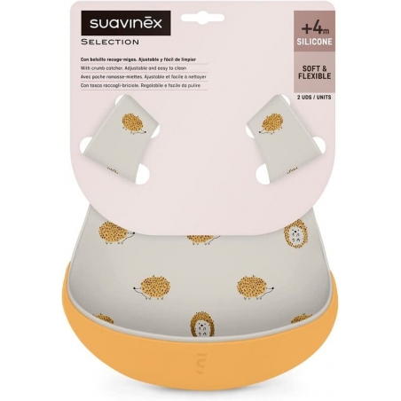 Bavoirs en silicone soft et flexible Suavinex - vendu par lot de 2