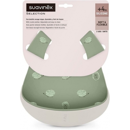 Bavoirs en silicone soft et flexible Suavinex - vendu par lot de 2