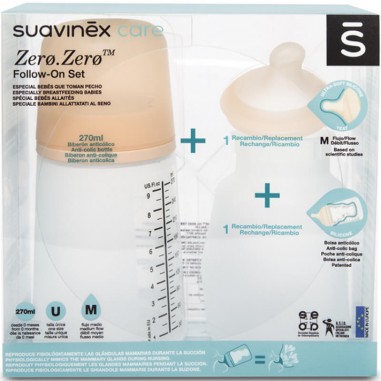 SUAVINEX Zero Starter Set Biberon Anti-Colique 180 ml + Sucette