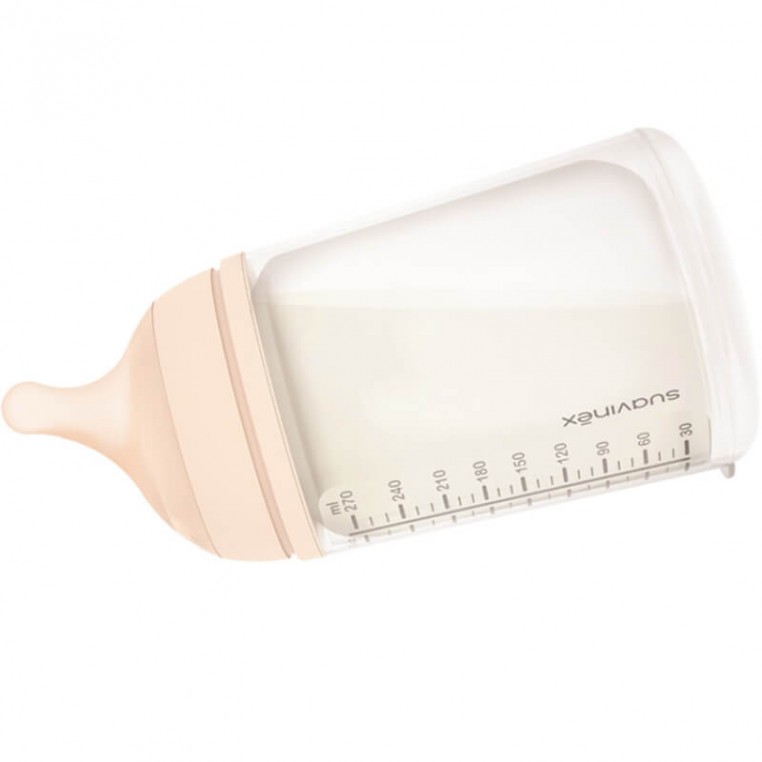 Biberon Suavinex Zero Zero Anti-Colique 180ml - Tétine Allaitement Débit Variable + Rechanges - Pour Bébés 0+ Mois
