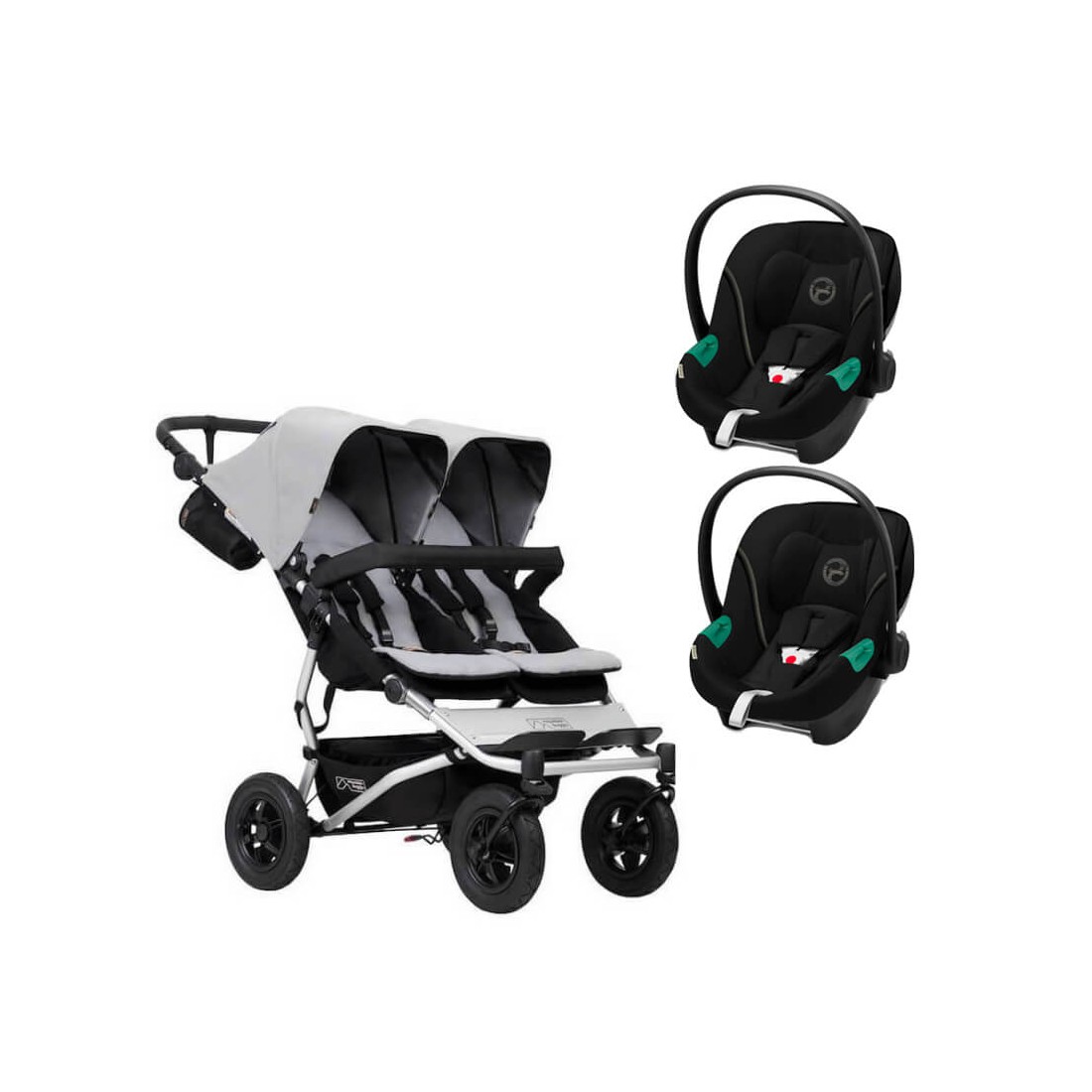 Pack Duet V3 Silver Mountain Buggy 2 Coques Aton S2 Cybex