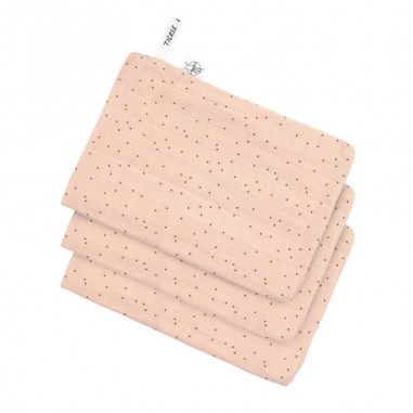 Lot de 3 gants en mousseline Rose...