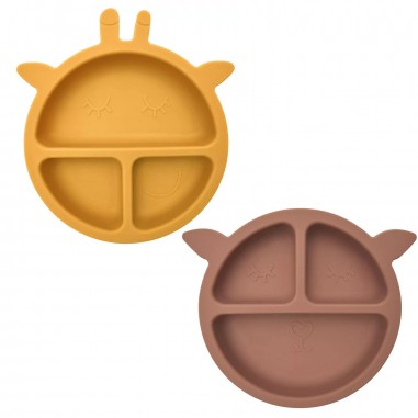 Pack duo d'assiette en silicone -...