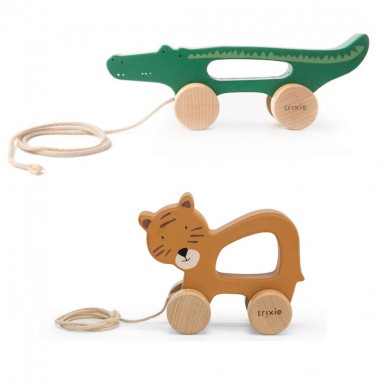 Pack Jumeaux 2 jouets à tirer en bois...