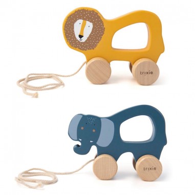 Pack Jumeaux 2 jouets à tirer en bois...