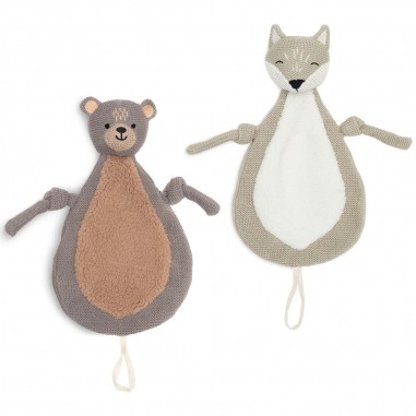 Pack Jumeaux 2 doudous attache...