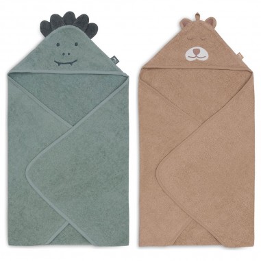 Pack Jumeaux 2 capes de bain éponge...