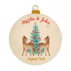 Suspension en bois Noël -...