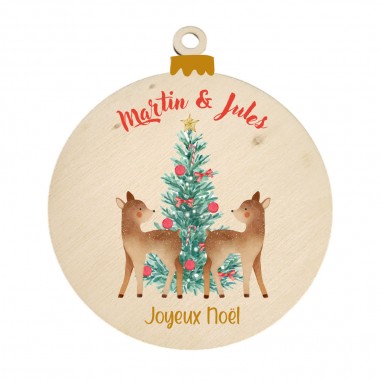 Suspension en bois Noël - Jumeaux...