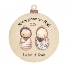 Suspension en bois Noël -...