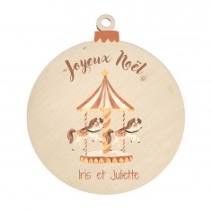 Suspension en bois Noël -...