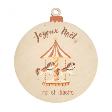 Suspension en bois Noël - Jumeaux...