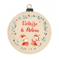 Suspension en bois Noël -...