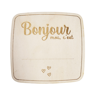 Plaque de naissance carré - Bonjour,...