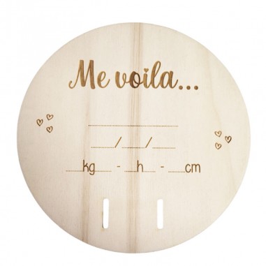 Plaque ronde bracelet de naissance -...