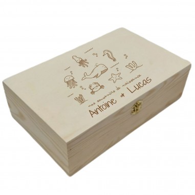 Coffret en bois - Nos souvenirs de...