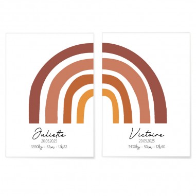 Set de 2 affiches en papier Jumeaux -...