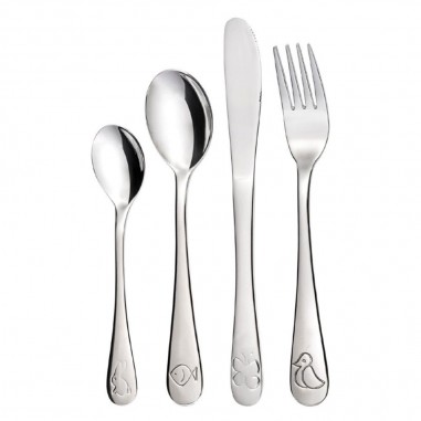 Set de 4 couverts enfant inox - Animaux