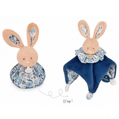 Doudou Lapin bleu - Cocon - Balle...