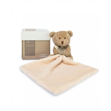 Doudou ours mouchoir - 10 cm - Boite...