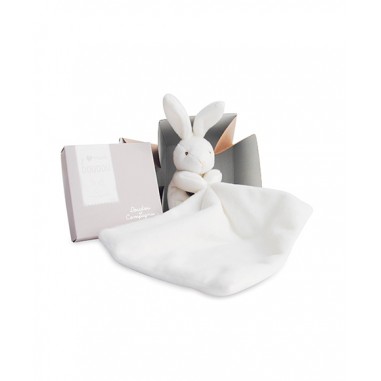 Doudou lapin mouchoir - 10 cm - Boite...