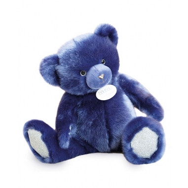 Ours en peluche bleu nuit - 37 cm -...