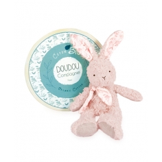 Lapin peluche rose en coton...