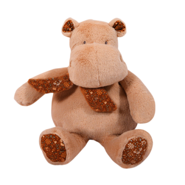 Peluche hippopotame corail bandana 22...