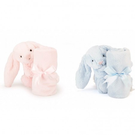 Pack Doudous Bashful Lapins Blush et Bleu Soother Jellycat