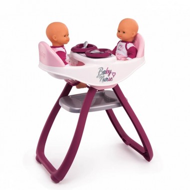 Chaise Haute 2 en 1 Pour Jumeaux Smoby