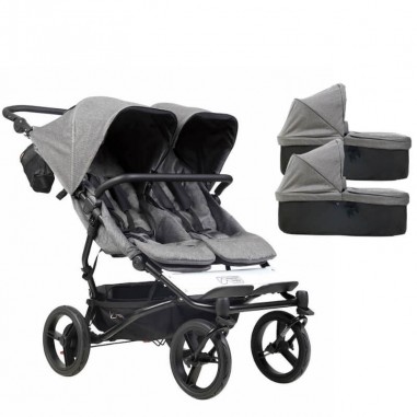 Pack Poussette Double Duet Luxury + 2 Nacelles Herringbone Luxury Mountain Buggy - 1