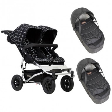 Pack Poussette Double Duet V3 Grid+ 2 Nacelles Cocoon Mountain Buggy