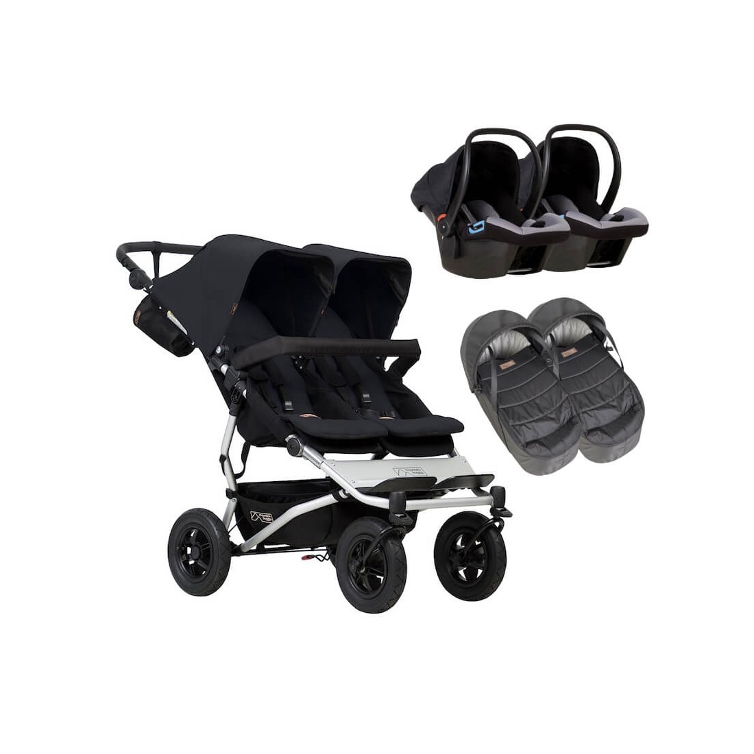 poussette double avec 1 coque